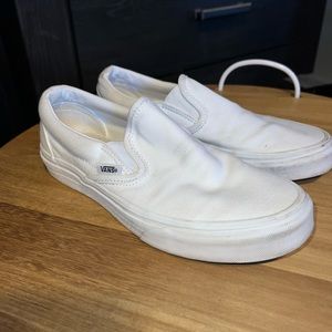 White slip on vans